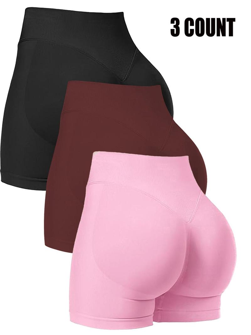 Seamless Shorts for Women, Invisible Scrunch Butt Lifting Gym Booty Biker Shorts, Breathable Comfortable High Stretch Skinny Shorts, Gym Shorts, Ladies Sportswear for Indoor Outdoor Wear, Athletic Shorts