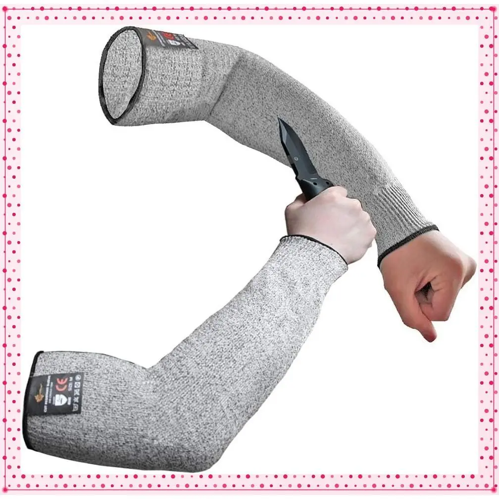 Cut Resistant Arm Sleeves for Thin Skin & Bruising - Large, No Thumb Hole, EN388 Level 5 Safety Work Sleeves for Gardening, Farming, Welding & Sun ProtectionGift