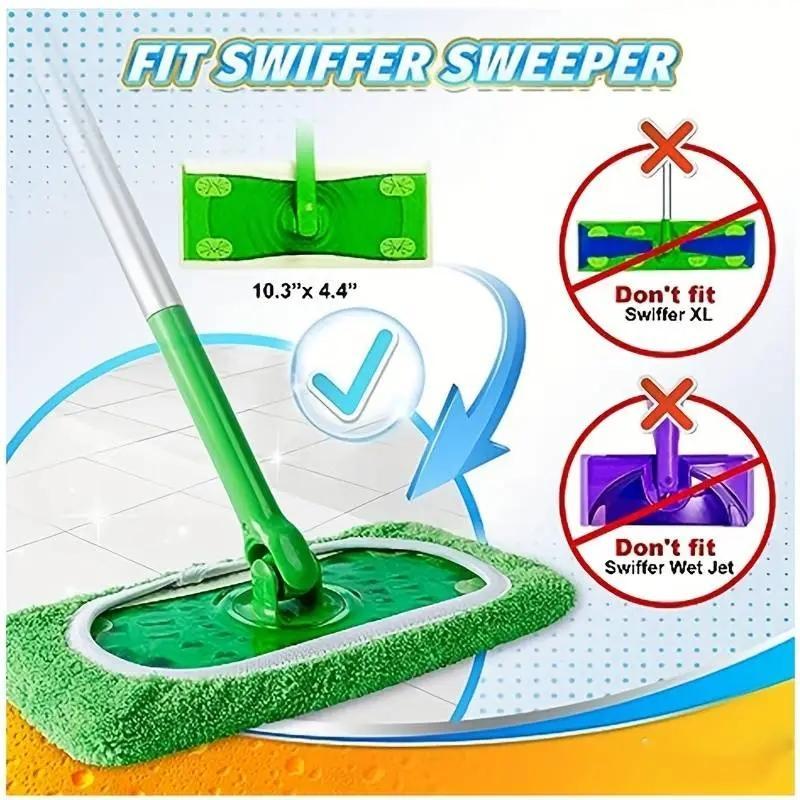 5, 10, 15, or 20 Pcs Reusable Microfiber Mop Pads, Super-Absorbent Cleaning Pads for Dry and Wet Use, Compatible with Swiffer Sweeper, Home Cleaning Supplies