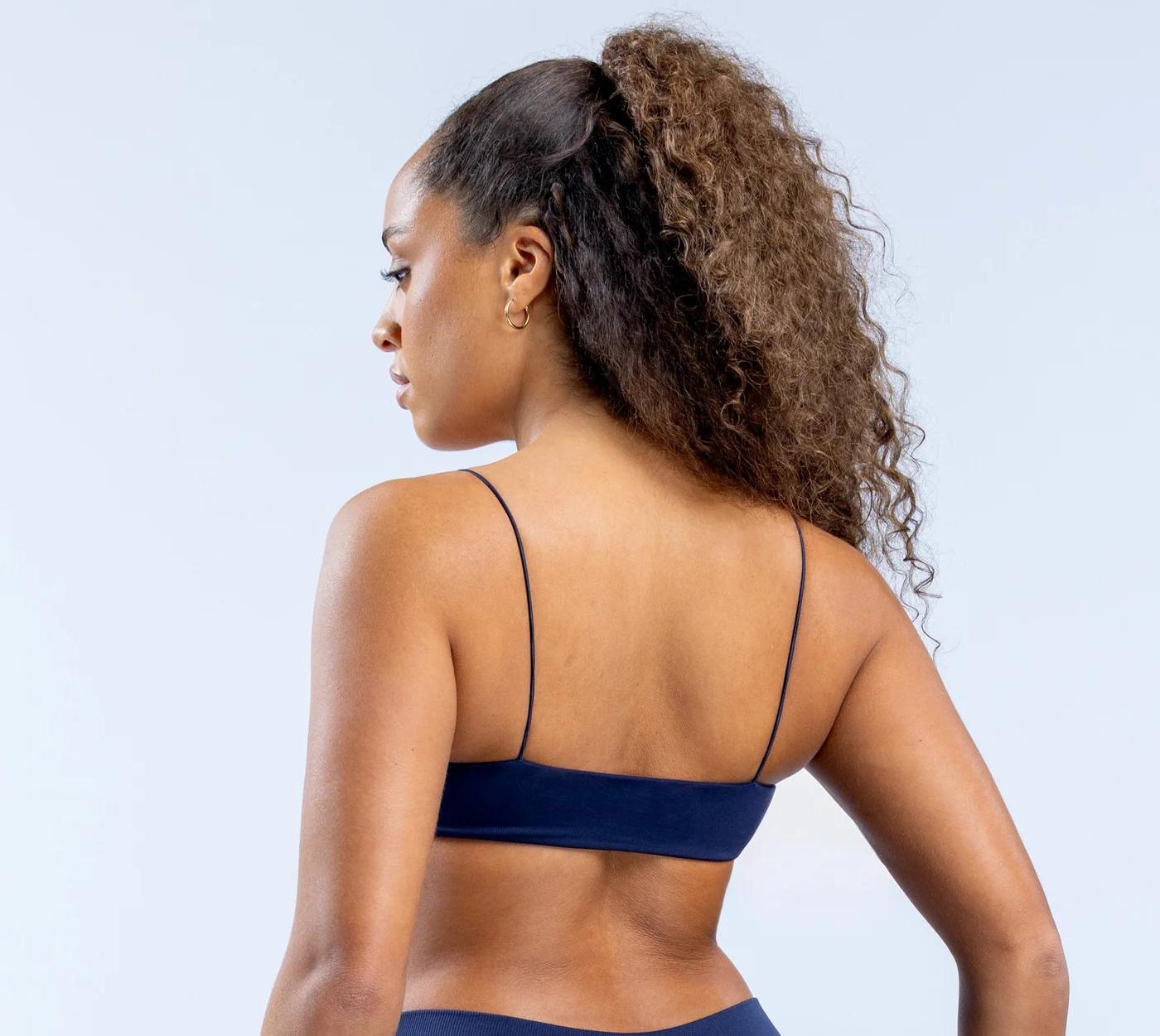 DFYNE's newest and hottest thin-strapped backless bra |   Matte finish, exposed back, padded, high-elastic sports bra, perfect for summer hot girls, wear as outerwear or innerwear.