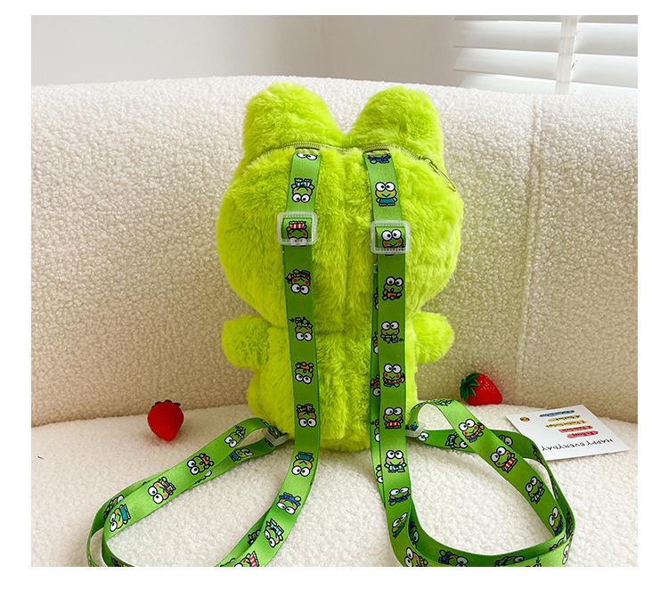 Y2K Korea Cute Cartoon Plush Frog Doll Backpack Anime Messenger Bags Personality Girls Shoulder Bag Kawaii Coin Purse Kids Gifts