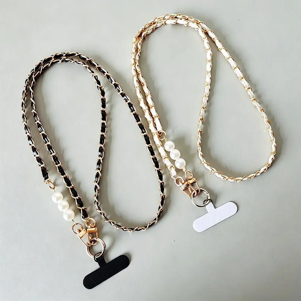 Women's Luxury Long Pearl-Paperclip Metal Crossbody Phone Lanyard - Universal Detachable Phone Case Chain, Multi-Use Bag Shoulder Strap, Bag Charm Styling, 2026 Elegant Hands-Free Accessory for Daily Shopping Travel