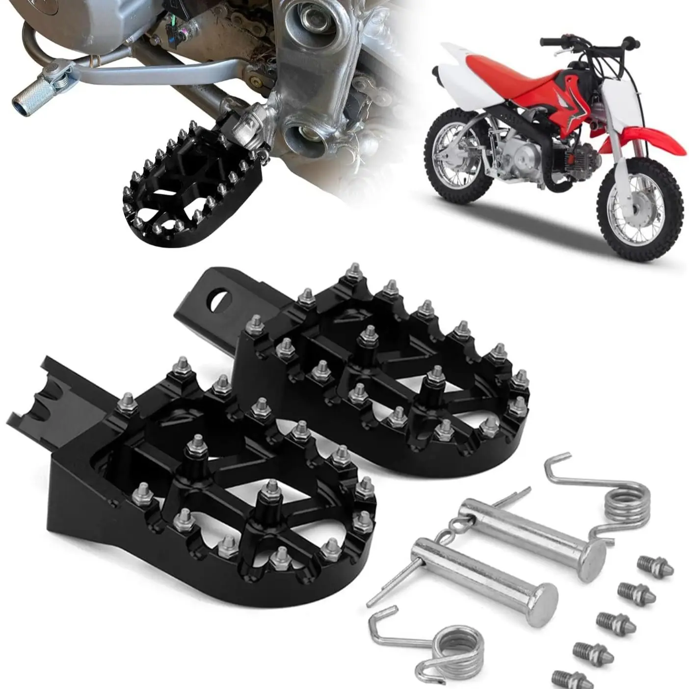 Motorcycle Foot Pegs Rest Pedal for Honda CRF XR 50 70 110 Pit Bike Footpegs Chinese Stomp Lucky Mx Thumpstar Explorer Pitster Pro Motorcycle Parts
