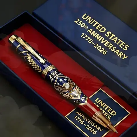 Patriot Liquid Ballpoint Pen, USA Independence 250th Anniversary Memorial Pen, Includes 0.07 OZ Ink, Friend Gift, Multicolor Options, Writing Tools, Patriotic and Commemorative Style