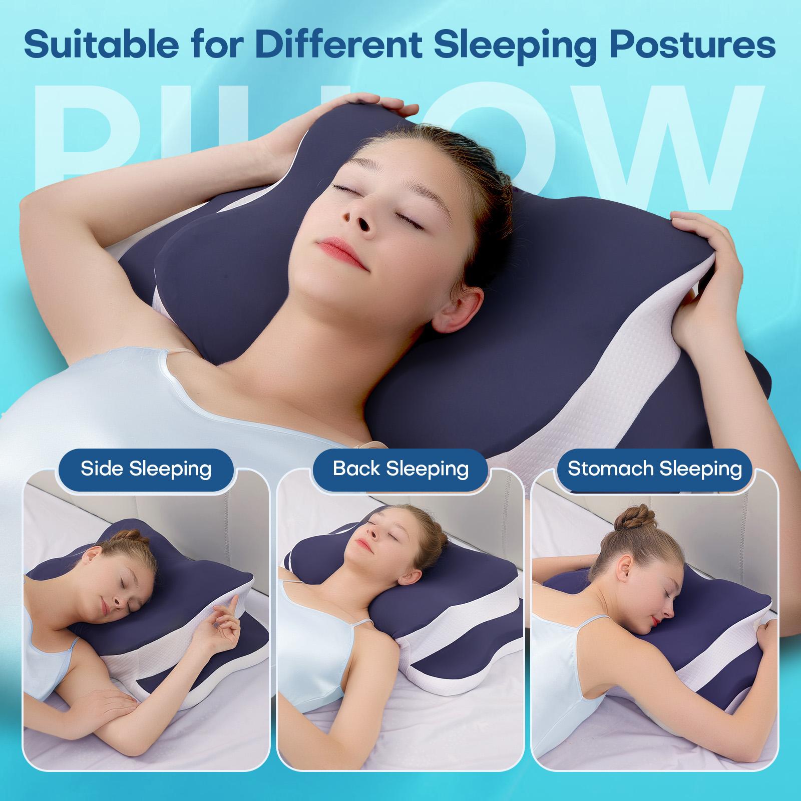 Dark Grey Butterfly Neck Pillow - Breathable, cooling fabric, two height options for various sleeping positions, making it the perfect gift for seniors. Premium neck pillow | Butterfly design | Breathable fabric