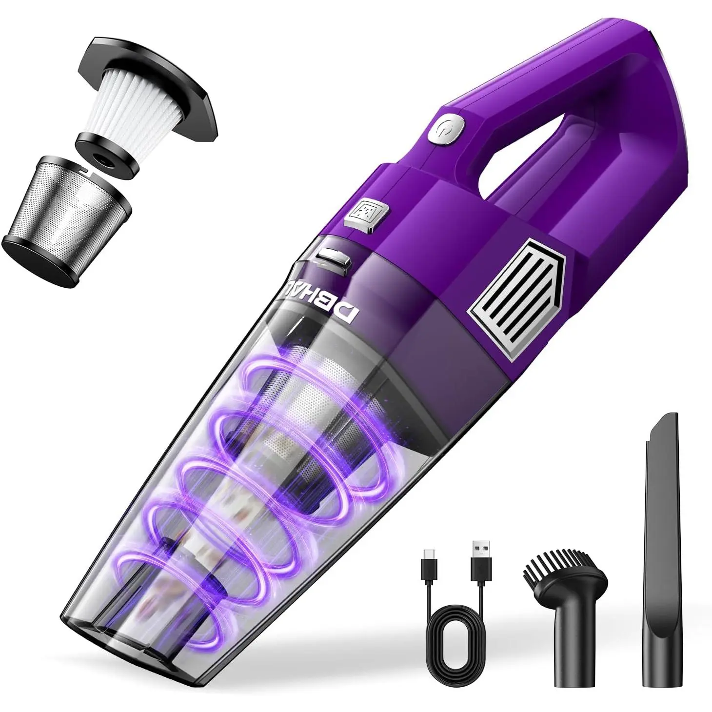 Handheld Vacuum Cordless Rechargeable, Hand Held  Vacuum Cleaner | 15000PA  Suction Portable  Vacuum Cleaner with Multi Accessories, Hand Vacuum Cordless Rechargeable for