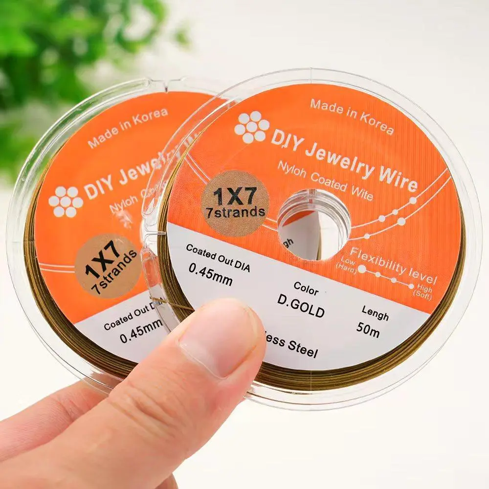 DiySoSo 0.45mm Beading Wire - Gold, Silver Jewelry Craft Wire for DIY Bracelets, Necklaces, Crafting