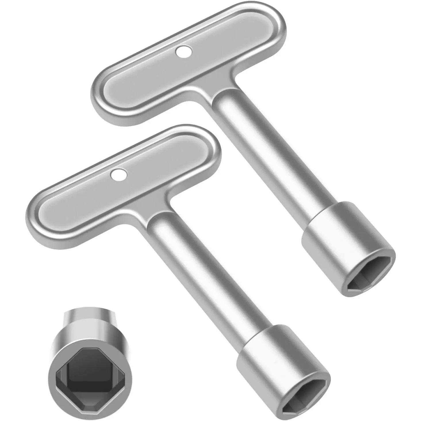 3/8'' Hydrant Key Compatible with Zurn P1300-PART-13-KEY Z1300 Series, Water Key Shut Off Tool for Wall Hydrant Water Spigot Lock, Outdoor Faucet Lock, Outdoor Hose Valves, Sink Wrench (2 PCS)