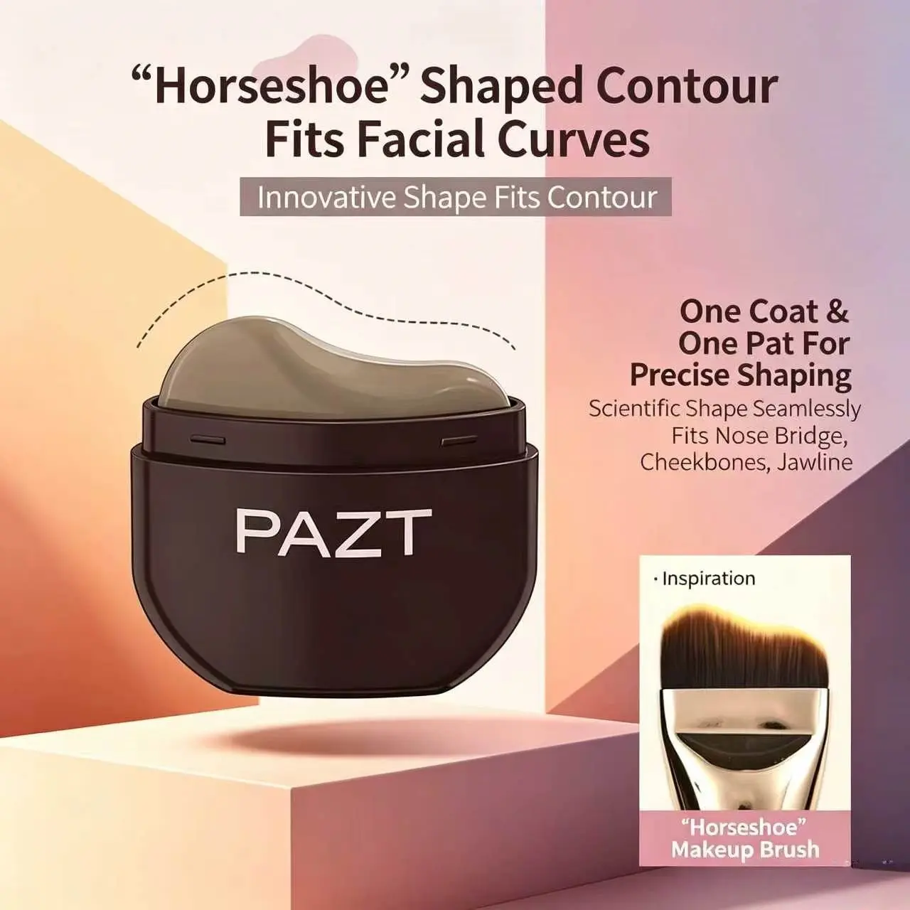 S-Wave Shaped Cream Contour Stick, Contour Bronzer, One Swipe Sculpt Cheekbone Curve, Simple Nose Contour Tool for Makeup Beginners, Long Wear Precise Face Contour Stick, Precise Cheek Contour Stick, Waterproof Base