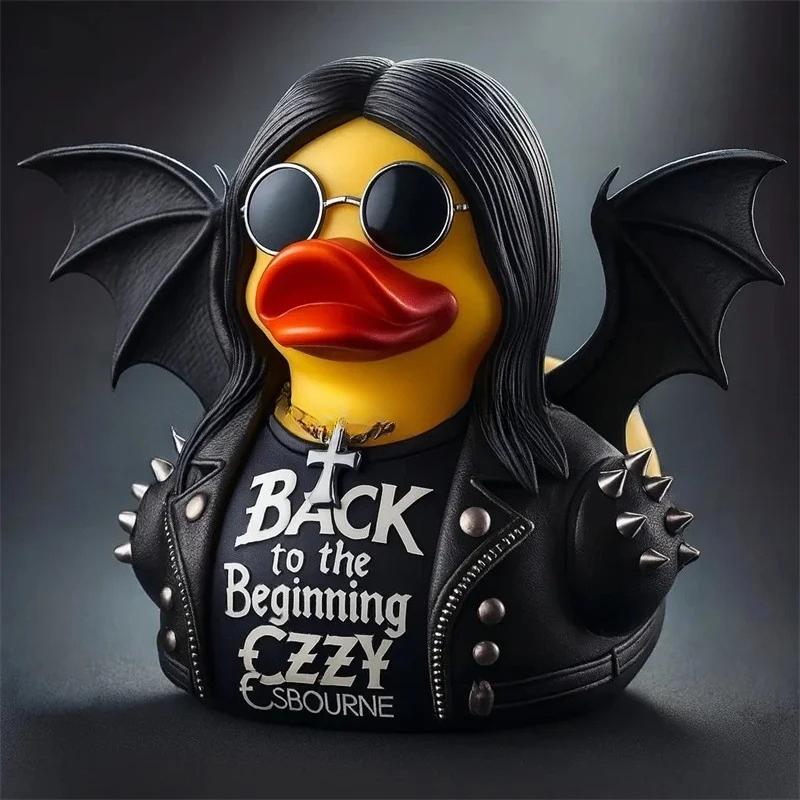 Creative Figurines For Ozzy Osbourne Back To The Beginning Rubber Duck Ornament Desktop Ornament For Party Commemorative Gift