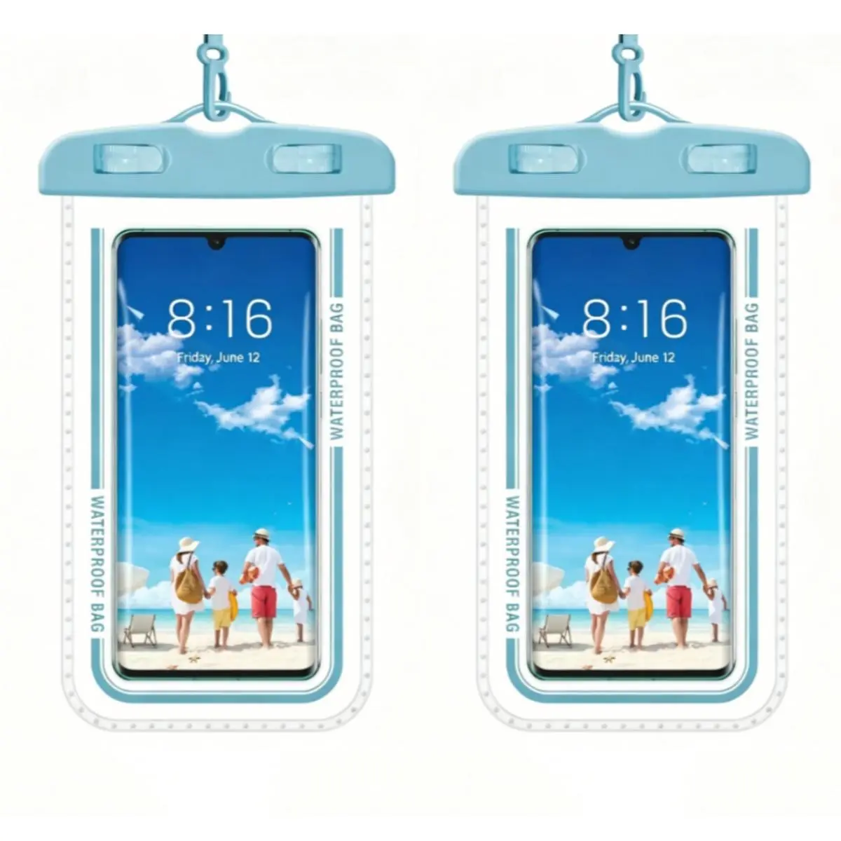 30M Deep Waterproof Dry Bag Pouch Set, Ultra Light 45g Large 7.48×4.25 Inches Underwater Waterproof Phone Case for Diving Snorkeling Swimming Beach Kayaking