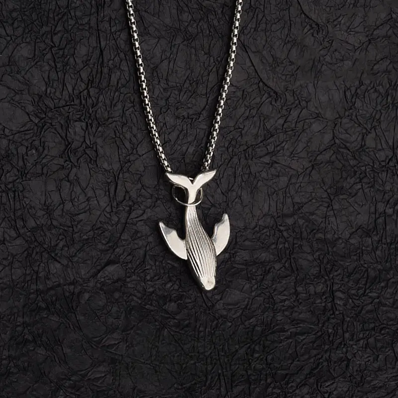 New Whale Falling Necklace, Versatile for Men, High End, Long Style, Whale Tide, Female Temperament, Niche, Hairy Student Clothing Chain