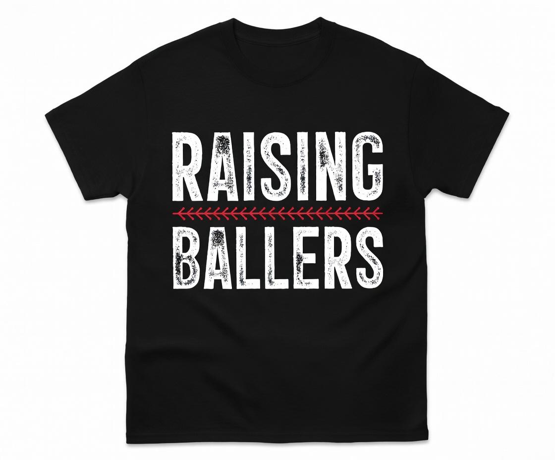 Raising Ballers Shirt - Retro Baseball Mom Graphic Tee - Game Day Baseball Season Unisex T-Shirt
