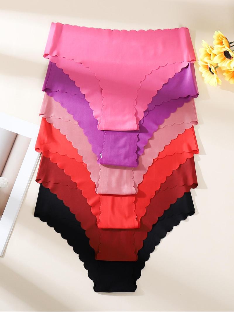 Women's Leopard & Halloween Print Underwear Set, Breathable Seamless Mid-Waist Thong Panties, Casual Fitted All-Seasons Lingerie