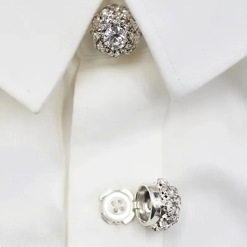 Rhinestone Button Covers Set of 5 for Women Detachable Clip On for Clothing
