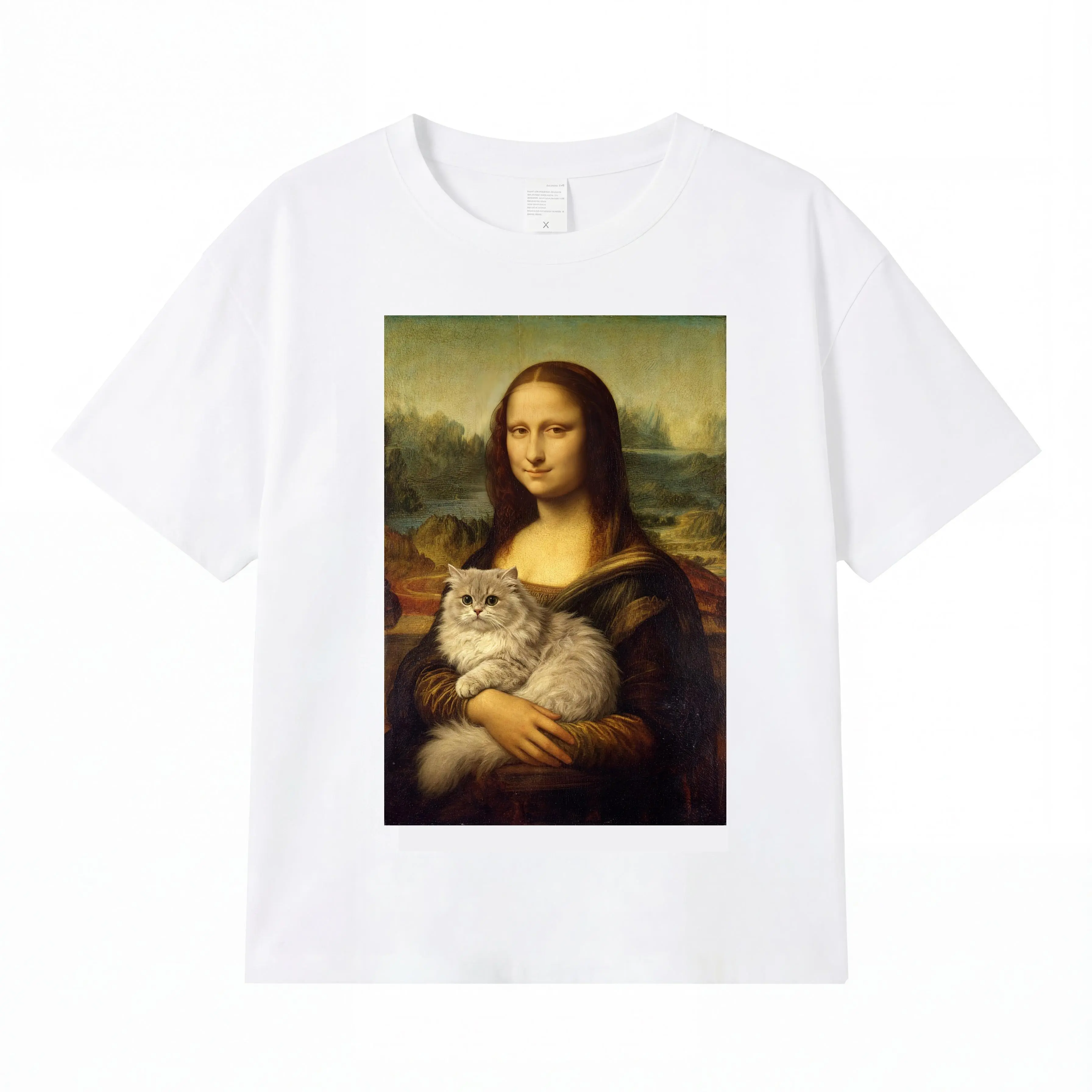 Imily Bela Women's EAU Crew Neck Short-Sleeve T-Shirt - Mona Lisa, Van Gogh, Venus Prints, Comfortable Fabric Casual Streetwear Top