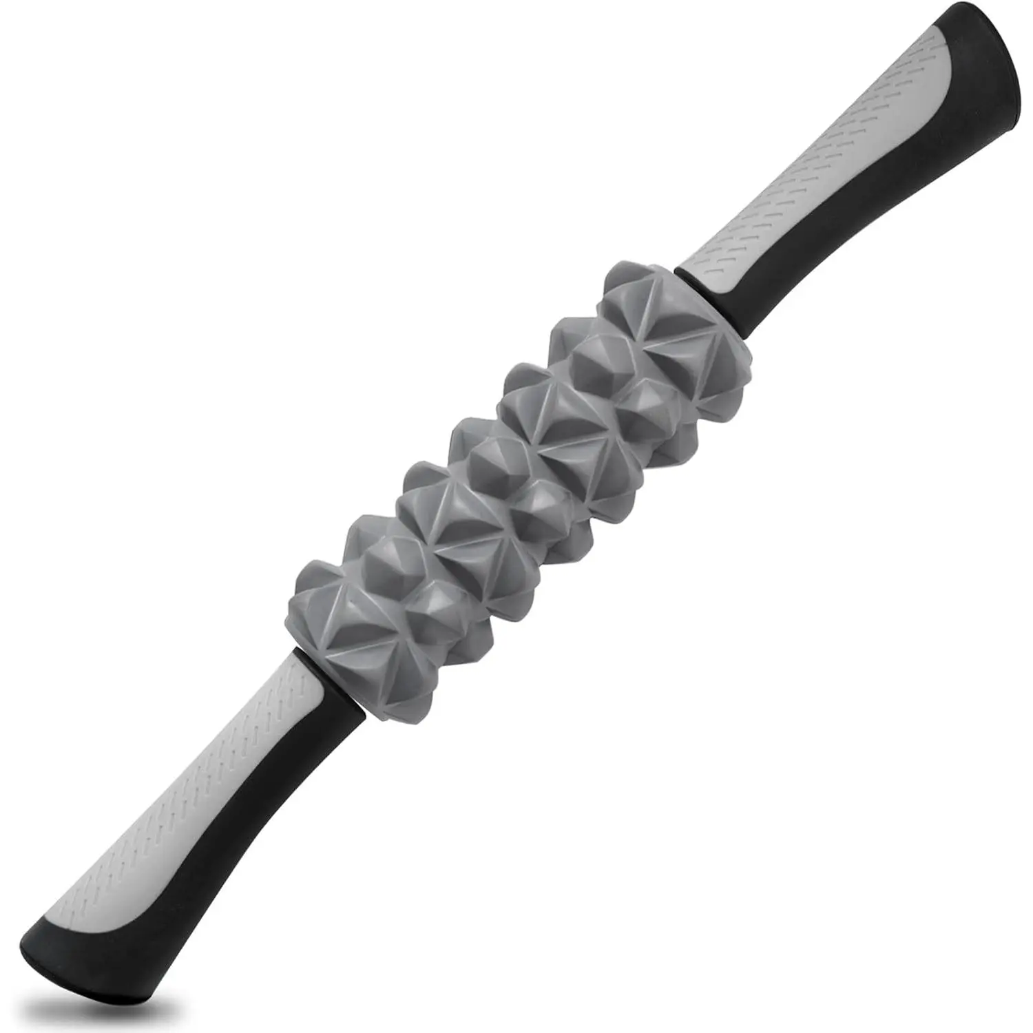 Portable Smooth Lightweight Rubber Steel-Handle Elastic Muscle Roller Stick (0.74 lb, Solid Steel Rod Core) – Joint & Muscle Support Manual Massage Tool for Athletes, Deep Tissue Massage
