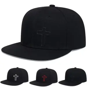 Unisex Cross Embroidery Hip-Hop Style Adjustable Baseball Caps, Light Sunscreen Casual Hats Suitable for Spring and Autumn Outdoor Activities and Daily Street Casual Matching