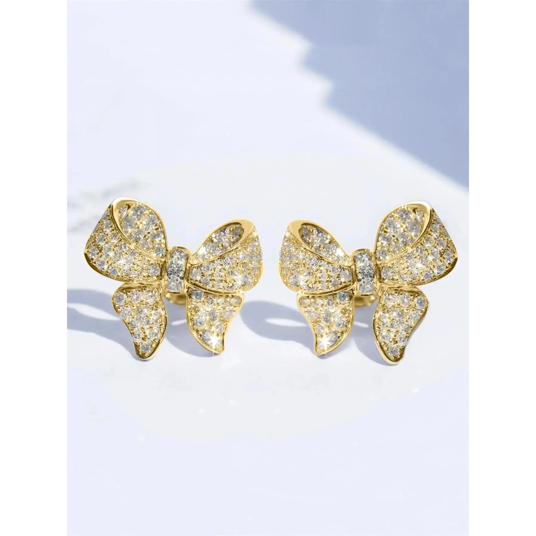 1 Pair Rhinestone Decorated Bow Design Stud Earrings, Shining Earrings, Elegant, Stylish Jewelry, Chic Gorgeous Jewelry for Party, Daily Clothing Decor, Trendy All-match & Exquisite Jewelry for Birthday Gift, Versatile Earrings, Ear Studs