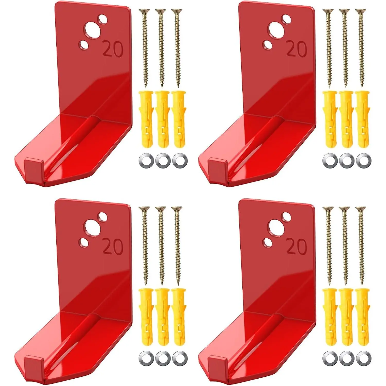 4 Pack Fire Extinguisher Mounts & Brackets, Wall Hook Holder Hanger for 20 lb Fire Extinguisher