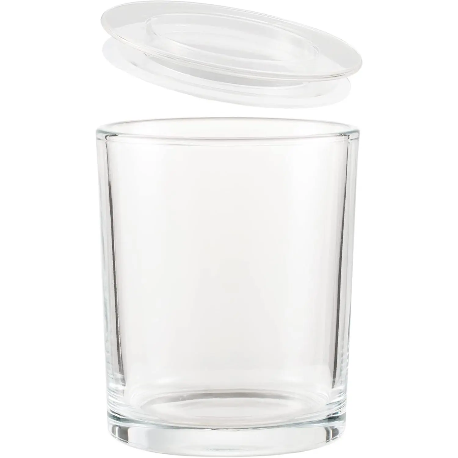 15 Pack 9 OZ Empty Glass Vessels Containers Jars Bulk with Clear Lids for Candle Making (Clear)