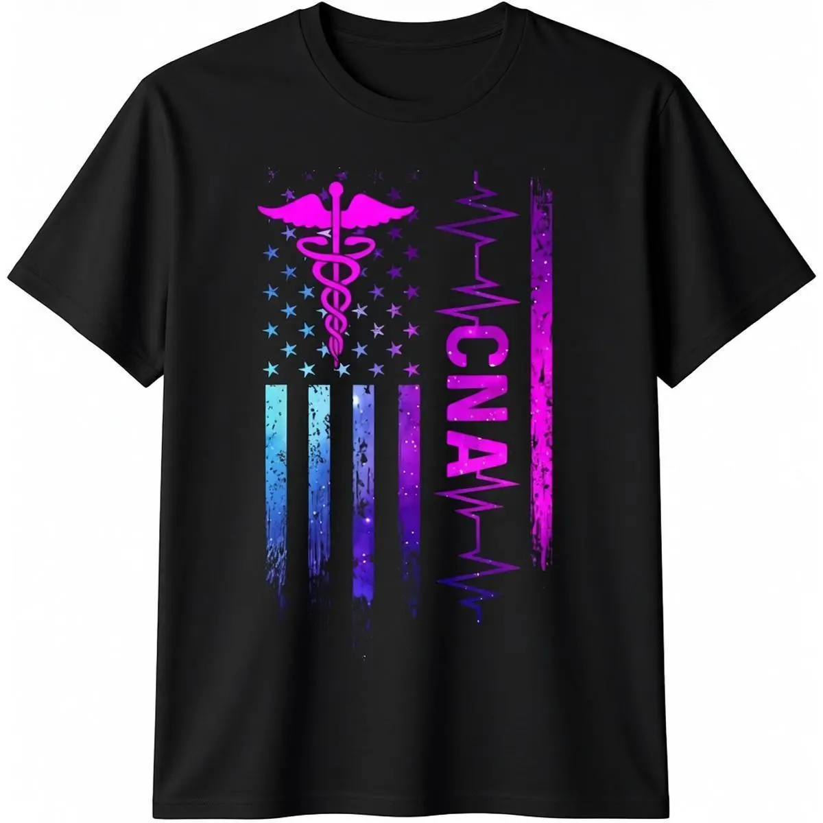 Men's 100% Cotton Short-Sleeve Classic Basic Comfy Streetwear Certified Nursing Assistant (CNA) Job T-Shirt, Shortsleeve, Tops