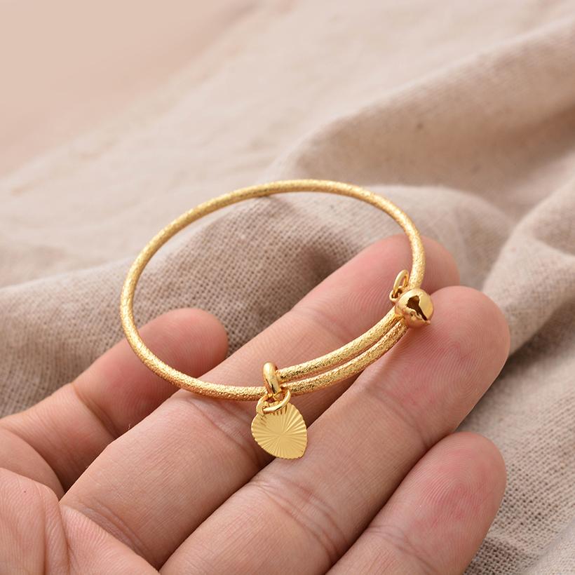 Gold Color Bangle for Girls/Baby/Kids Charm Gypsophila Bracelet Small Bell  Heart Jewelry Child Christmas Gifts