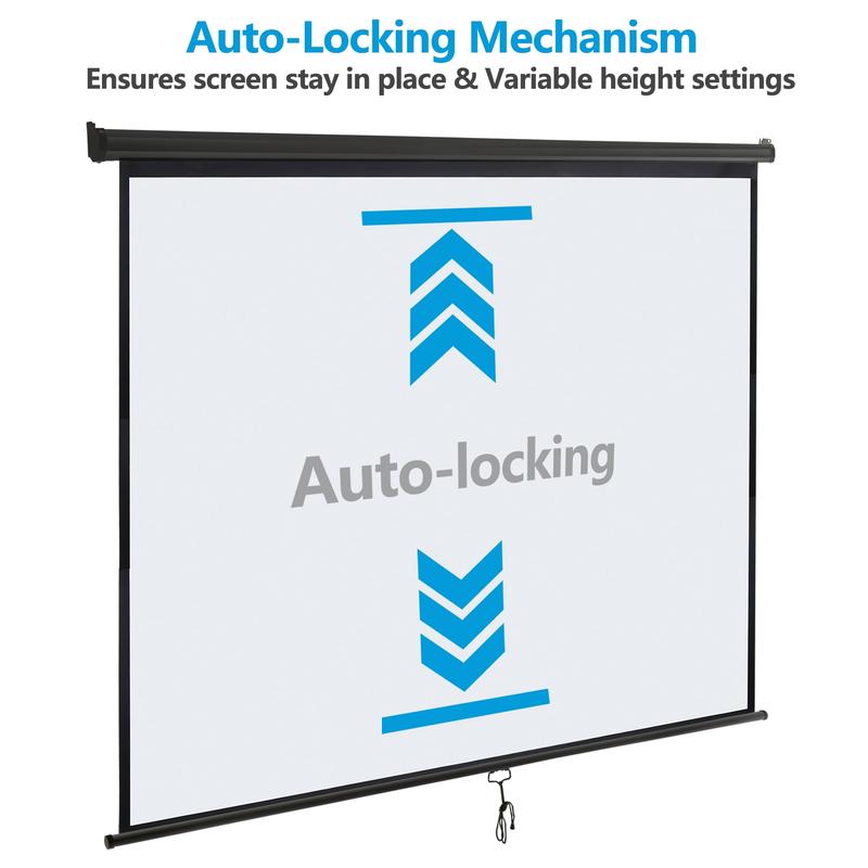 Segawe 119" Projector Screen 1:1 Gain Screen Wide-angle for Home Theater, Office, Entertainment