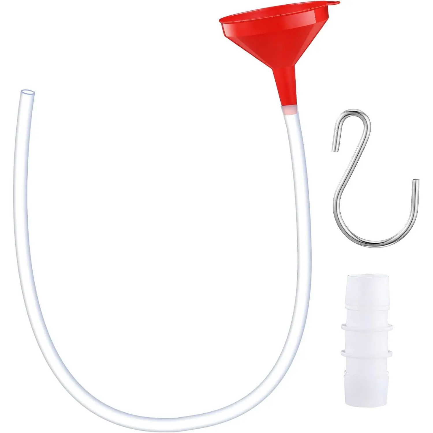 Long Funnel for Transmission Fluid 3.28 Foot Clear Tubing Plastic Wide Mouth Oil Funnel with Hose Flexible for , Engine, Gas, Water, Fluid