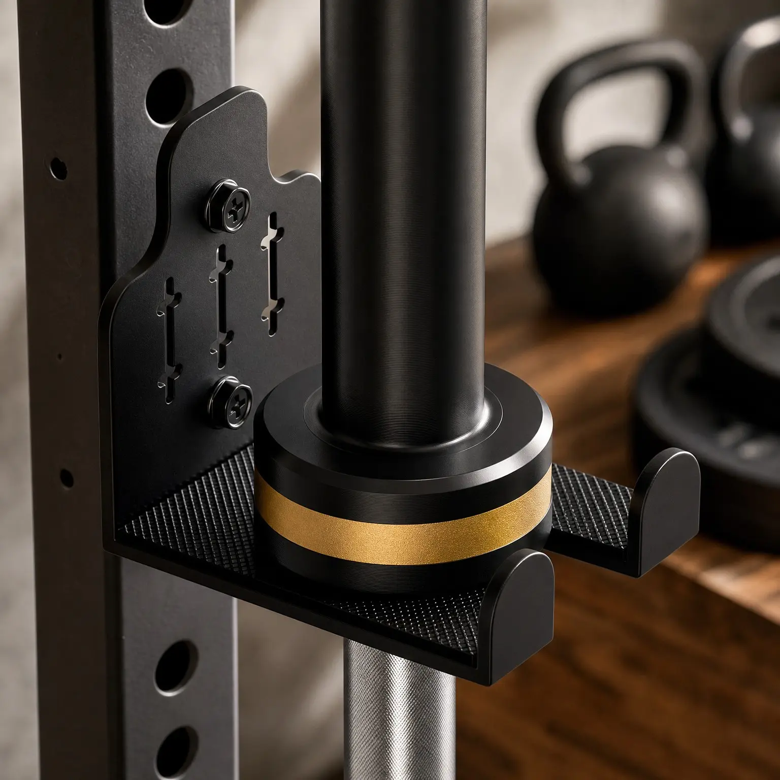 Barbell Wall Mount Holder for Olympic Bars, Home Gym Barbell Hanger Storage RackGift
