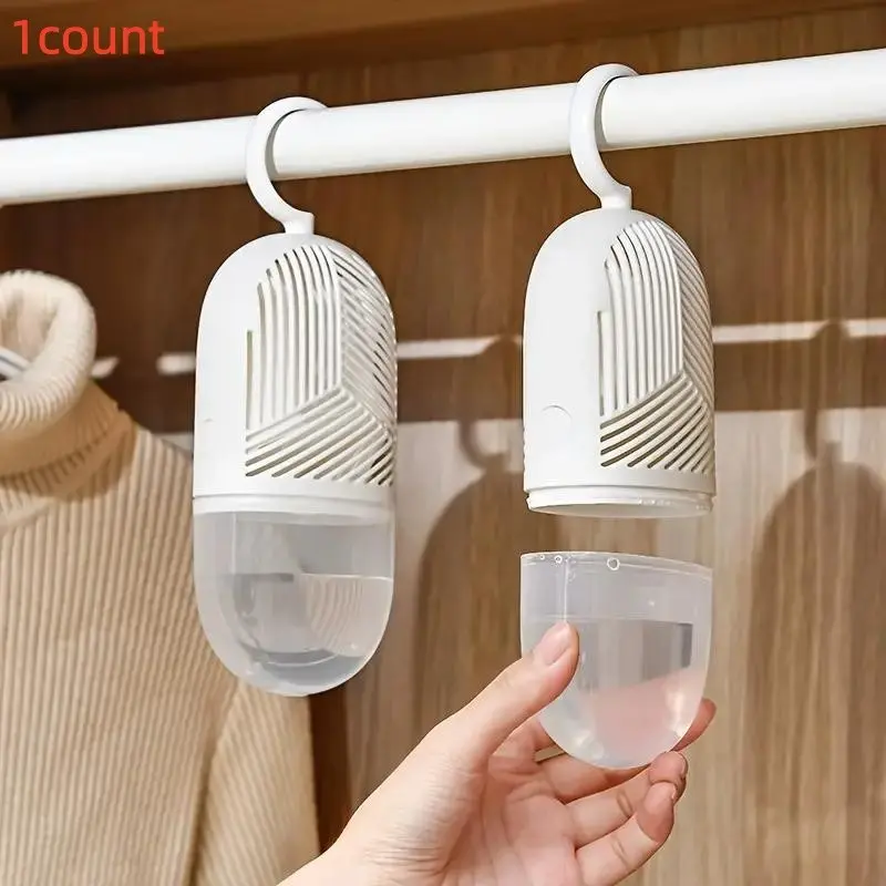Reusable Dehumidifier, 1 Count Portable Dehumidifier with Hook, Dehumidifier for Home, Suitable for Bedroom, Bathroom, Wardrobe