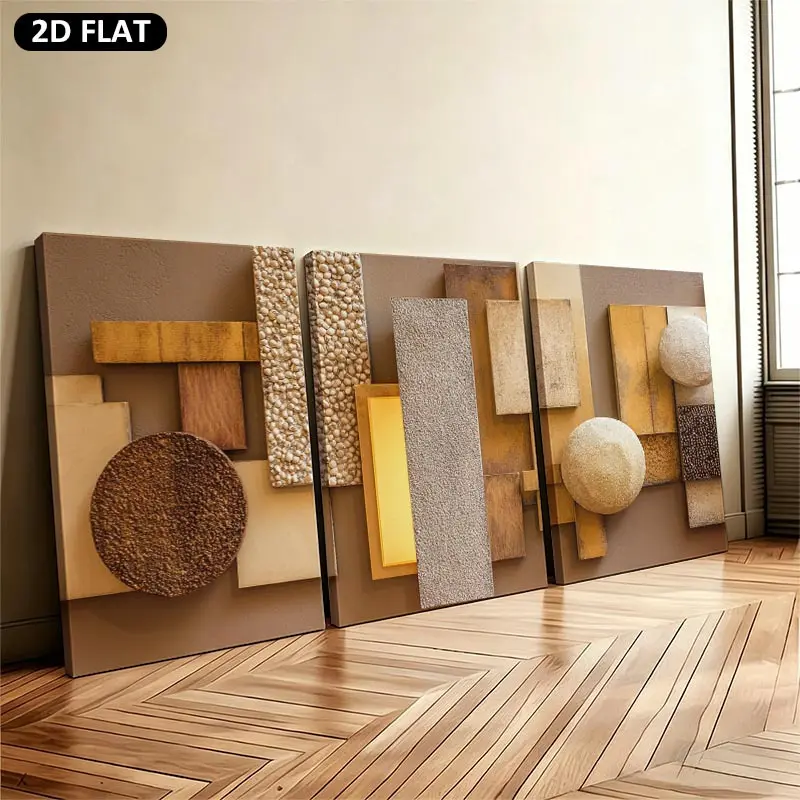 [2D] 3-piece set of modern canvas decorative paintings, luxurious bedroom design, easy to hang, high-quality printed decorations