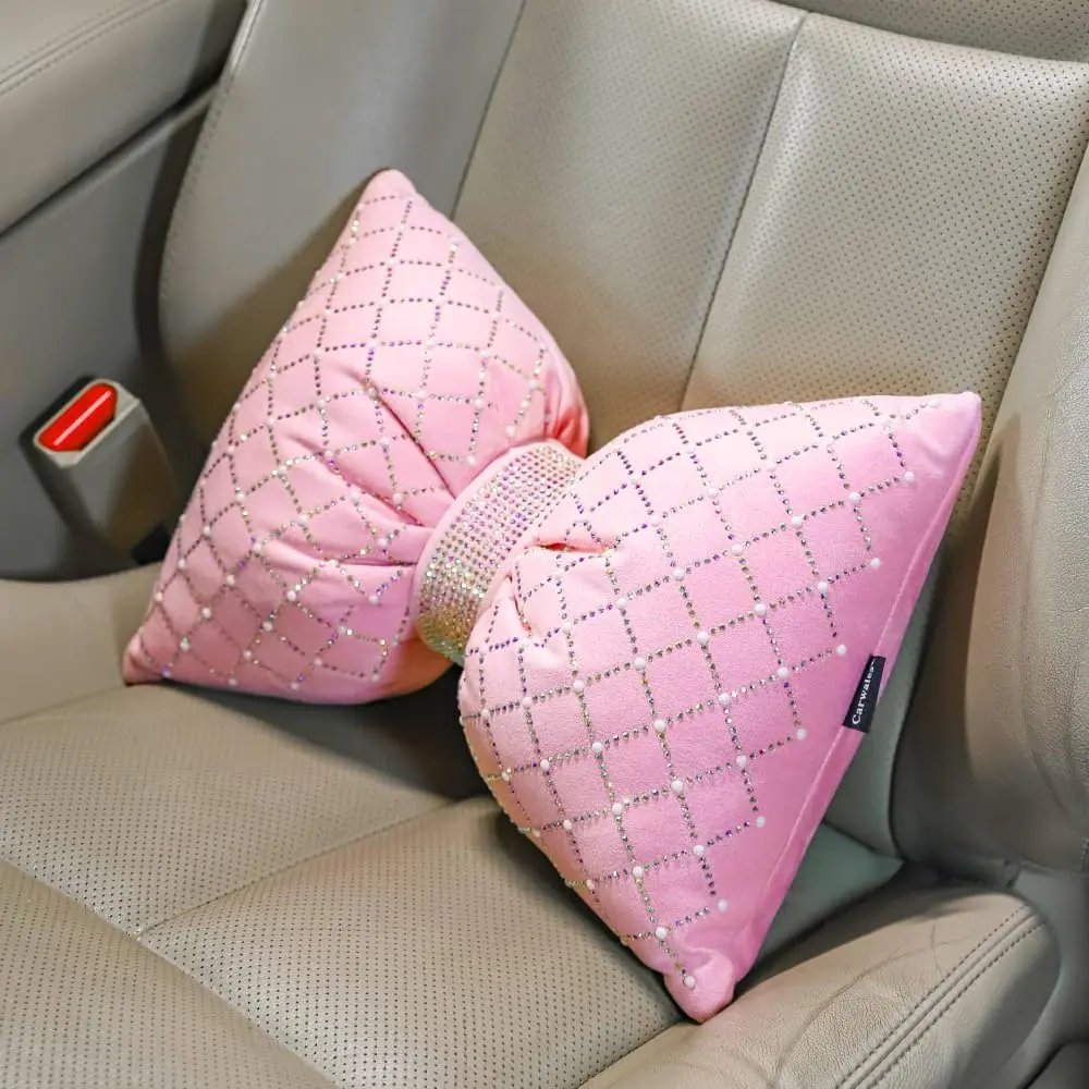 Bow  Support Pillow for  Accessory Women Girl Couch Cushion Decorative  Pillow Bling Rhinestone  1 Pack