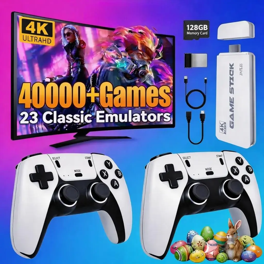 2026 Upgraded Summerwins M15 Classic Home Video Game Console - Dual Wireless Button-Equipped Controllers, HDMI Cable, Stick Included, Plug-and-Play Family Fun Device for TV/PC/Monitor