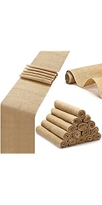 15 Pack Burlap Table Bulk 12 x 71 Inch Rustic Jute Tablerunner Khaki Farmhouse Burlap for Wedding Banquet Birthday Dining Table Decorations(Tassel)