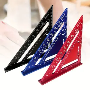 New 7 Inch Triangle Ruler Measurement Tool, Aluminum Woodworking Tool, Metric Angle Scale, Quick Positioning Protractor for Woodworkers