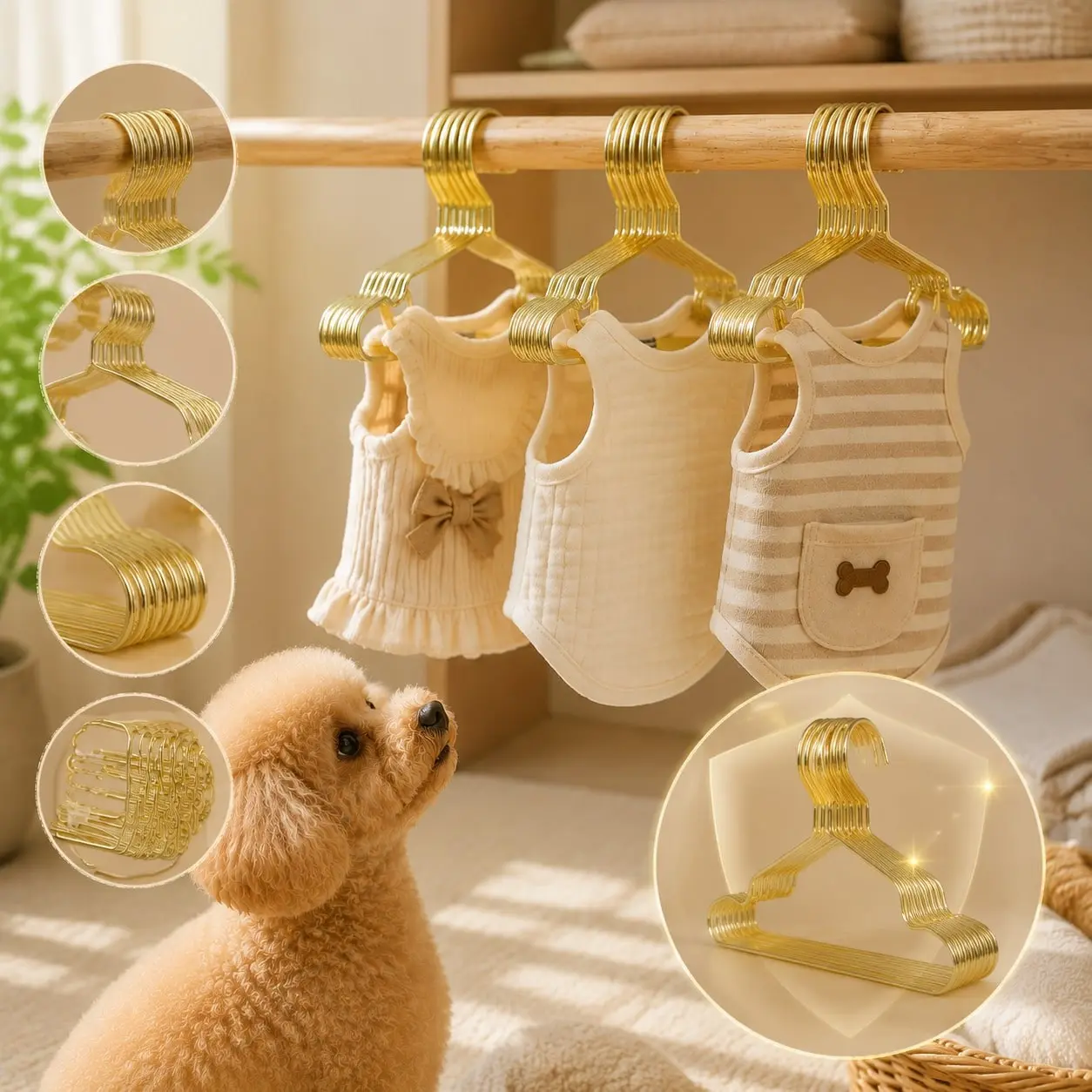 11-Piece Mini Metal Hangers, Durable and Compact, Ideal for Small Pet Clothes, Dolls, Bandanas, Portable Clothing Organizer