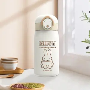 320ML Kawaii Miffy Rabbit Insulated Cup Miffy 316L Insulated Cup Portable Direct Drinking with Tea Compartment Pocket Cup