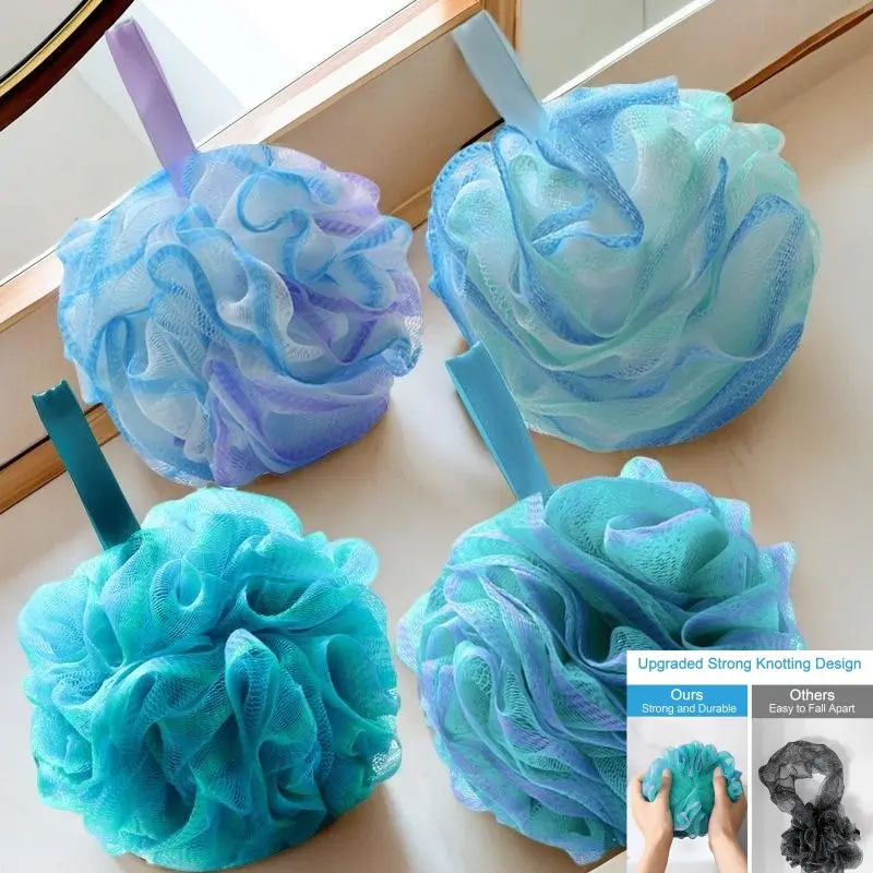 75g Large Gradient Bath Ball, Ultra-Soft Non-Disintegrating Shower Sponge, Durable Bubble Maker, Adult Bathing Soap, No Fragments