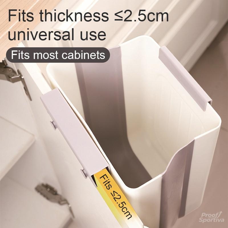 Space-saving Foldable Kitchen Trash Can 6L/11L Touchless Hanging Garbage Bucket Durable Commercial Grade Kitchen Accessory for Home Use