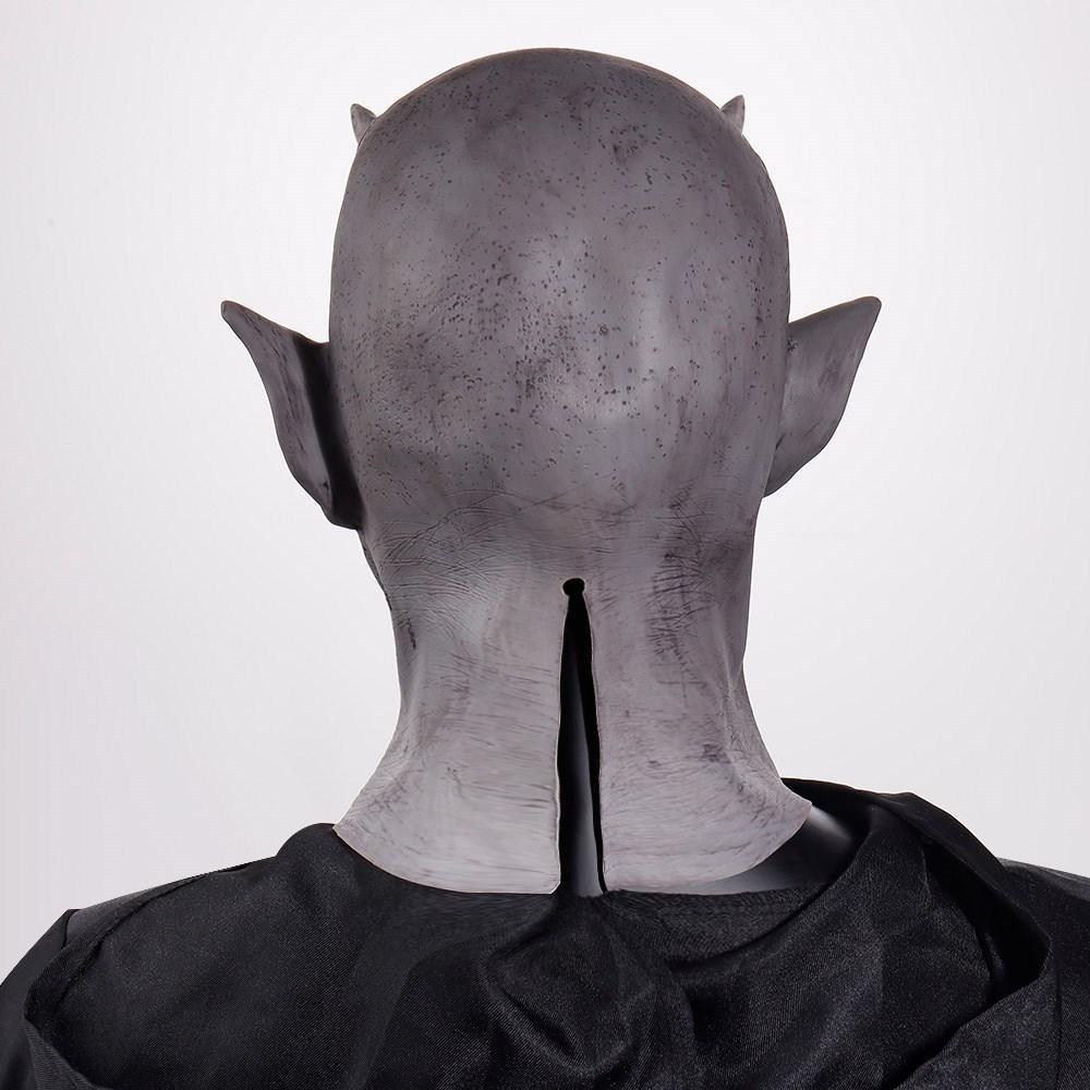 New Black Horned Demon Mask Full Face Latex Head Cover Haunted House Secret Room Scary Dressed Horned Head Cover