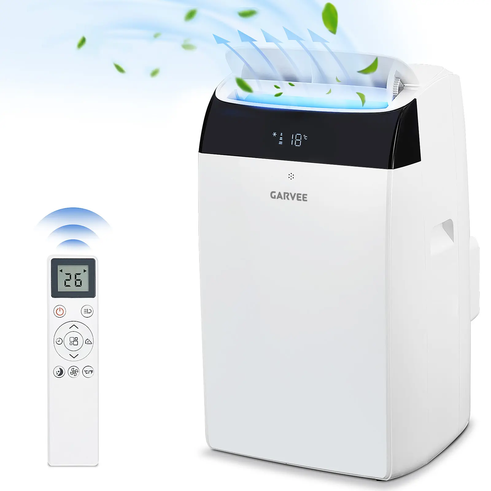 Garvee Ultra-Quiet 14,000 BTU Portable Air Conditioner – 3-in-1 AC Unit with Dehumidifier & Fan – Energy Efficient Cooling for Rooms up to 750 Sq.Ft – Remote, 24H Timer, Easy Install Window Kit