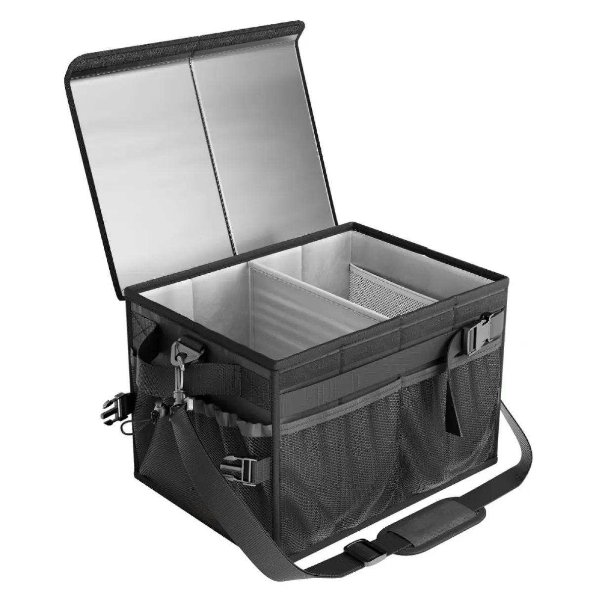 AobtkelBBQ Organizer with Lid & Paper Towel Holder On-Site