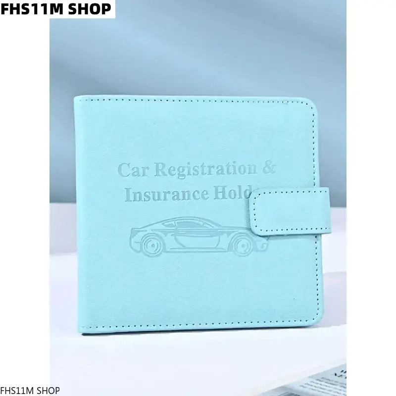 Slim Car Document Wallet, Minimalist PU Leather Organizer with Card Slots and Secure Snap Fastener for Glove Box Insurance, Minimalist Decluttering, Thin Profile, Travel Use, Document Organizer