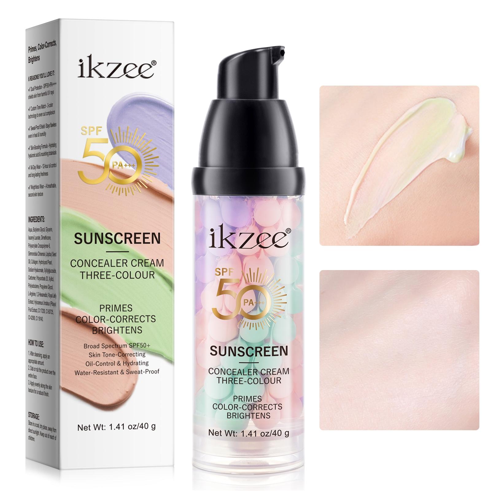 ikzee three-color sunscreen concealer makeup top cream 40g
