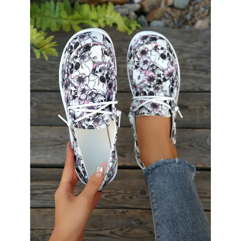 New Leisure Shoes, Fashion Casual Retro Ethnic Print Canvas Shoes, Soft Sole Lightweight Slip-On Women's Sneakers, One-Click Easy Wear