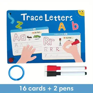 Erasable Educational Flashcards Set, Alphabet Numbers Pinyin, Multi-Functional Reusable Writing Practice Tool, Abc Learning Cards Gift