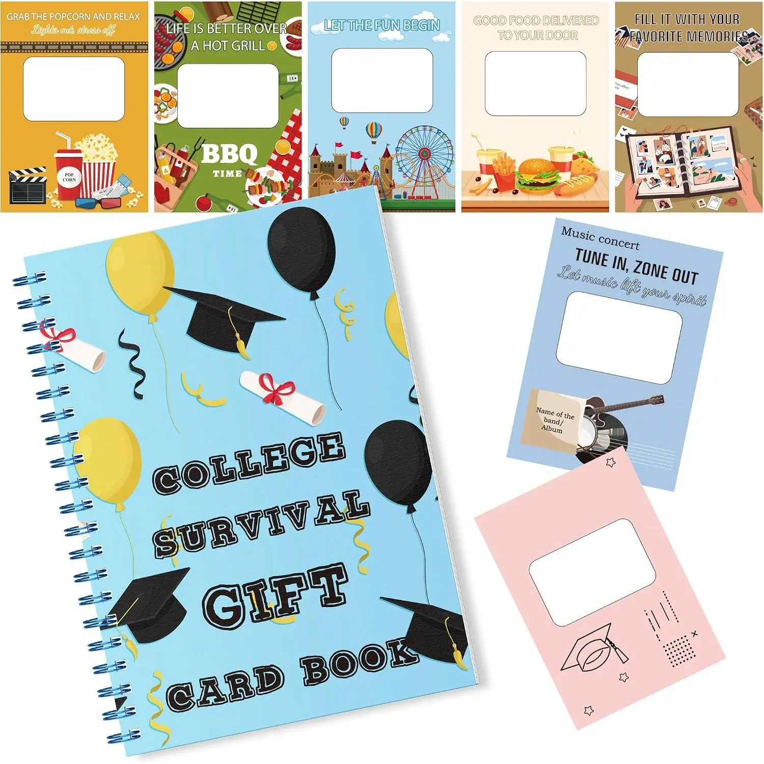 College   Card Book 7.87" x 5.51" - Graduation  Card Book 2026 for Her Him Student Graduation Congrats High University School  Holder(Blue)