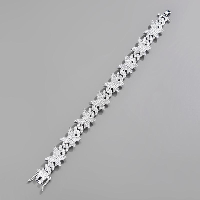 Butterfly Diamond Cuban Chain Fashionable Luxury Necklace Sweater