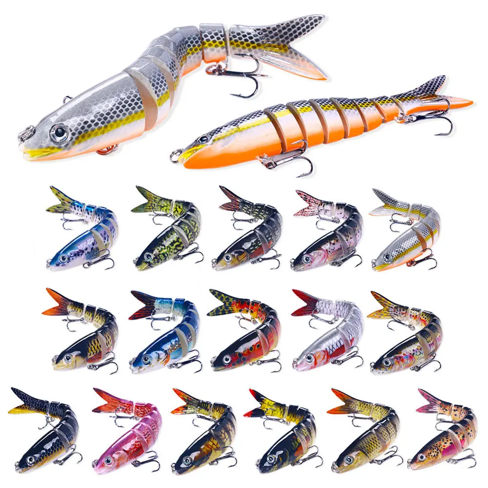 13.4 cm 18g 3-piece set Luya bait multi-section bait 8 sections bionic bait submerged bait far cast fishing gear
